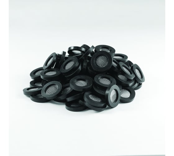 Изображение товара Прокладка СТМ 1/2" резина (с нержавеющей сеткой) (100шт) SRSWCW012-100