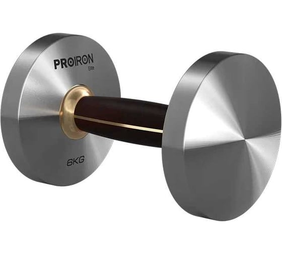 Изображение товара Гантель из нержавеющей стали и черного дерева PROIRON 6 кг Г1060НЧ