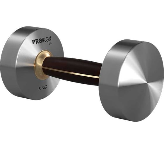 Изображение товара Гантель из нержавеющей стали и черного дерева PROIRON 5 кг Г1050НЧ