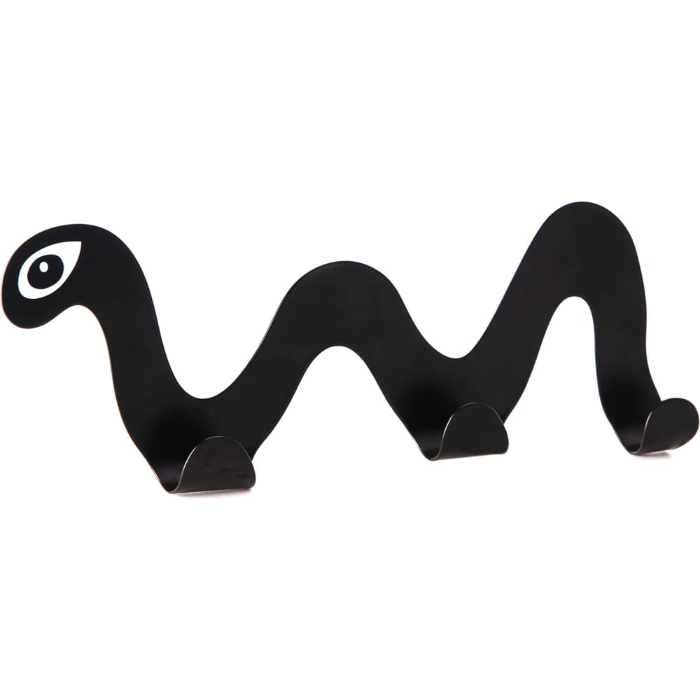 Изображение товара Планка Moroshka Irony с 3 крючками 27x3x12,5 см черная глянцевая