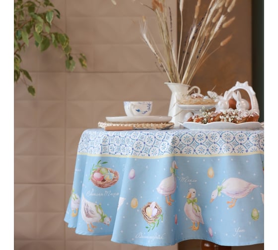 Изображение товара Скатерть Этель Пасхальные радости d=215 см, 100% хлопок, саржа 190 гр/м2 10261477