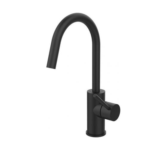 Изображение товара Смеситель для раковины с поворотным изливом Paffoni Light без донного клапана, черн.мат LIG078NO 00216476