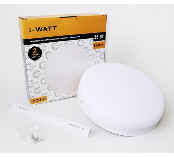 Изображение товара Светильник накладной I-WATT LED 36Вт 6400К 3600Лм 175-240V i-16107