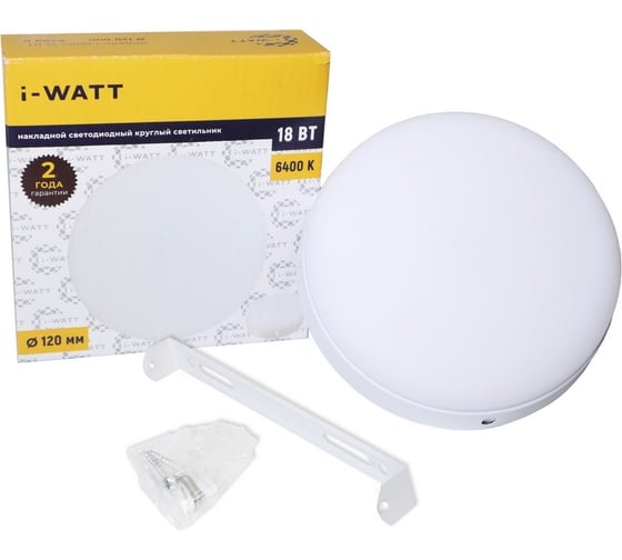 Изображение товара Светильник накладной I-WATT LED 18Вт 6400К 1800Лм 175-240V i-16105