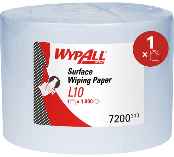 Изображение товара Протирочный материал для поверхностей Kimberly-Clark WypAll L10 рулон Jumbo / Синий 7200
