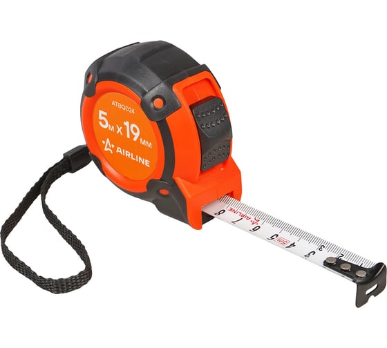 Изображение товара Рулетка в прорезиненном корпусе Airline 5 м, 19 мм ATBQ024