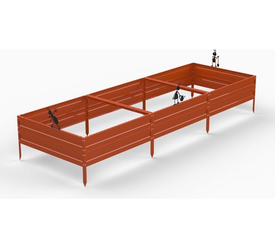 Изображение товара Грядка ООО Металекс KitGarden 3x1 х 0.3 м. Оранжевая 114008
