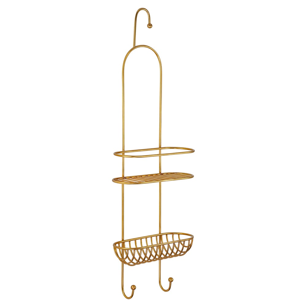 Изображение товара Двухъярусная полка в душевую Covali SH-7659G античная латунь комфорт и стиль