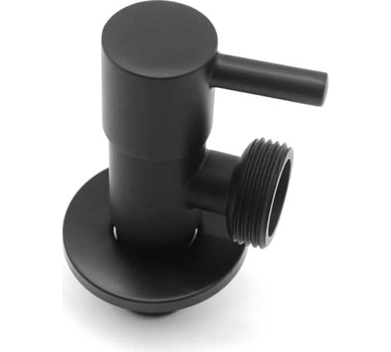 Изображение товара Клапан для бытовой техники (кран-букса) Rvc угловой 1/2"ш х 3/4"ш МАТОВЫЙ ЧЕРНЫЙ 16889