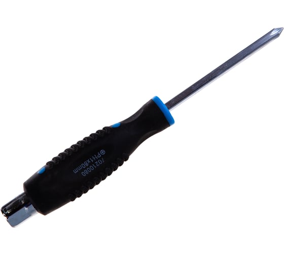 Изображение товара Крестовая силовая магнитная отвертка Forsage Profi S2 PH1.0х80мм, на пластиковом держателе F-70210080(28229)