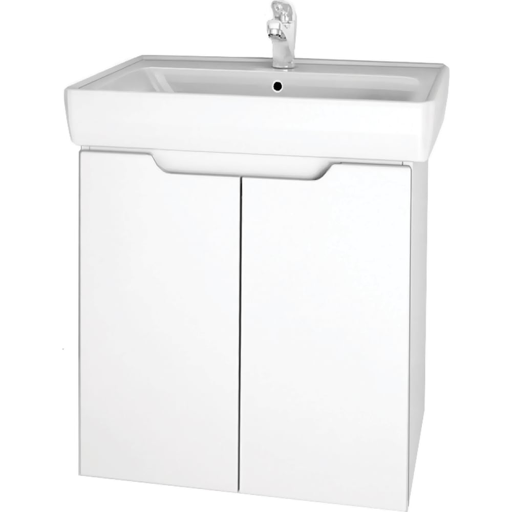 Изображение товара Подвесная тумба с раковиной Dreja MINI 60 см белый глянец современная мебель для ванной