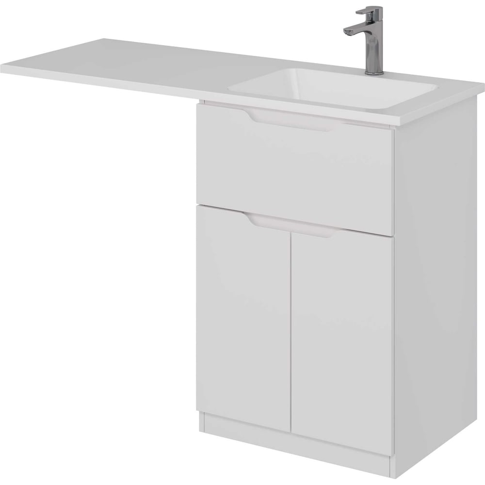 Изображение товара Тумба с раковиной Dreja VEGA 60 см белый глянец с ящиком и дверцами