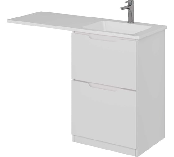 Изображение товара Тумба с раковиной (чаша справа) напольная Dreja BONA, 60 см, 2ящика, белый глянец 99.0451-100120R 99.0451RK