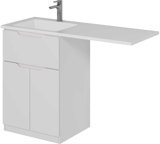 Изображение товара Тумба с раковиной (чаша слева) напольная Dreja VEGA, 60 см,1 ящик, 2 дверцы, белый глянец 99.0450-100120L 99.0450LK