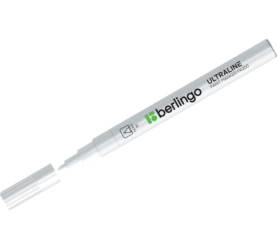 Изображение товара Маркер-краска Berlingo "Uniline PA200" белая, 2мм, нитро-основа, 12 шт. BMk_02200