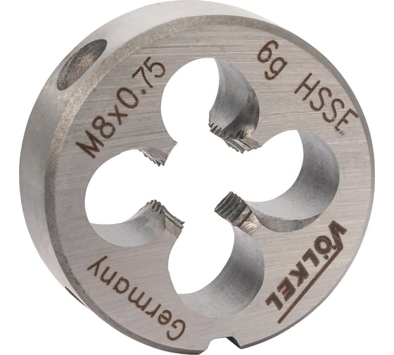 Изображение товара Плашка VOLKEL М 8 шаг 0.75мм DINEN22568 HSSE 25x9мм V56424