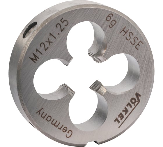 Изображение товара Плашка VOLKEL М12 шаг 1.25мм DINEN22568 HSSE 38x10мм V56446