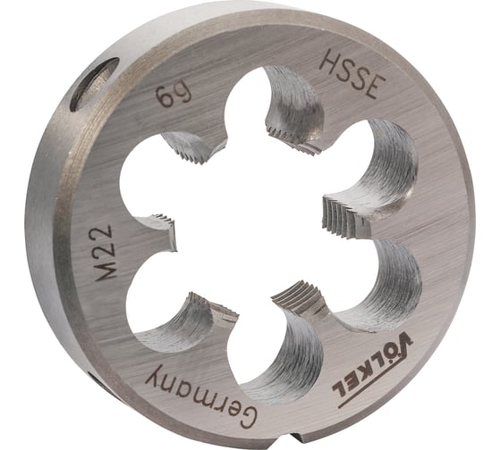 Изображение товара Плашка VOLKEL М22 шаг 2.5мм DINEN22568 HSSE 55x22мм V57470