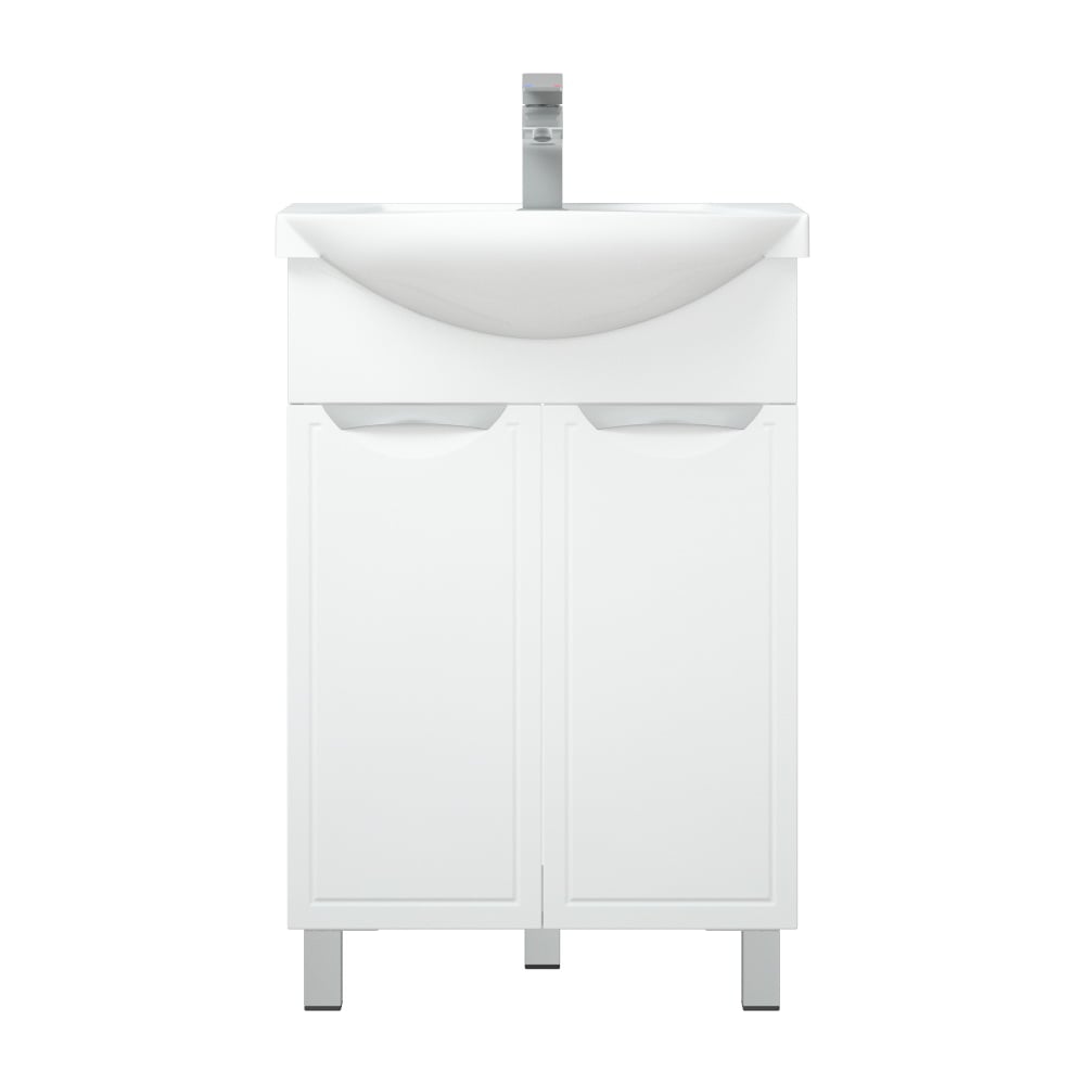 Изображение товара Тумба Corozo Монро 60 напольная с дверками и полками белая современная мебель