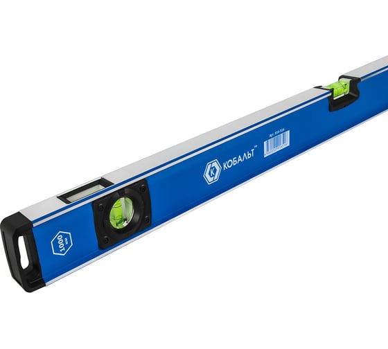 Изображение товара Уровень КОБАЛЬТ строительный 1000мм, профиль 28x66мм, толщ.стенок 1,5мм, 3 глазка, 1 рук-а, 2 фрез.грани, для тяжёлых усл.экс-ии 916-516