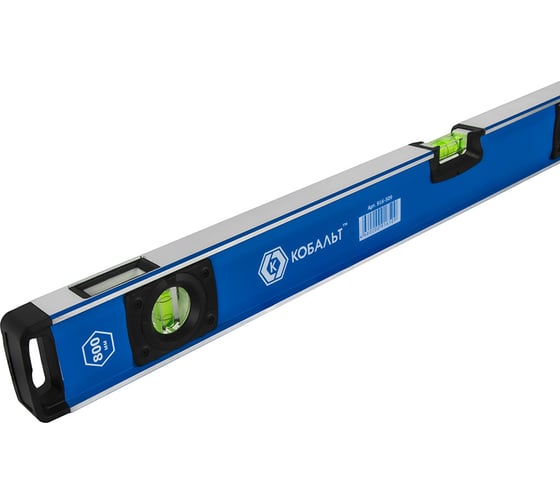 Изображение товара Уровень КОБАЛЬТ строительный 800мм, профиль 28x66мм, толщ.стенок 1,5мм, 3 глазка, 1 рук-а, 2 фрез.грани, для тяжёлых усл.экс-ии 916-509