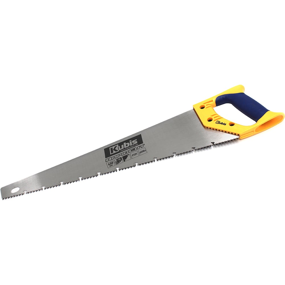 Ножовка по дереву Kubis 450 мм RapidCut, 9TPI, каленый зуб, 3-D заточка 02-01-3450