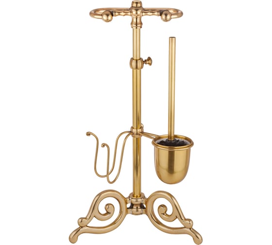 Изображение товара Стойка с ёршиком в ванную комнату Covali цвет латунь SH-4449G