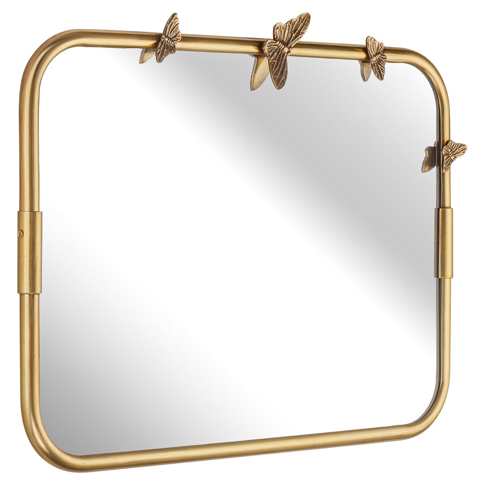 Изображение товара Настенное зеркало Covali БАБОЧКИ S SH-8239G классический стиль латунь 400х290 мм