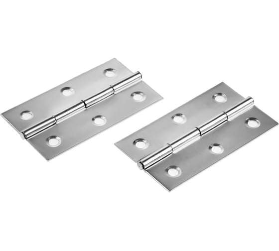 Изображение товара Петля накладная ТУНДРА 66x38x0.9 мм, цвет хром, 2 шт. 9903992