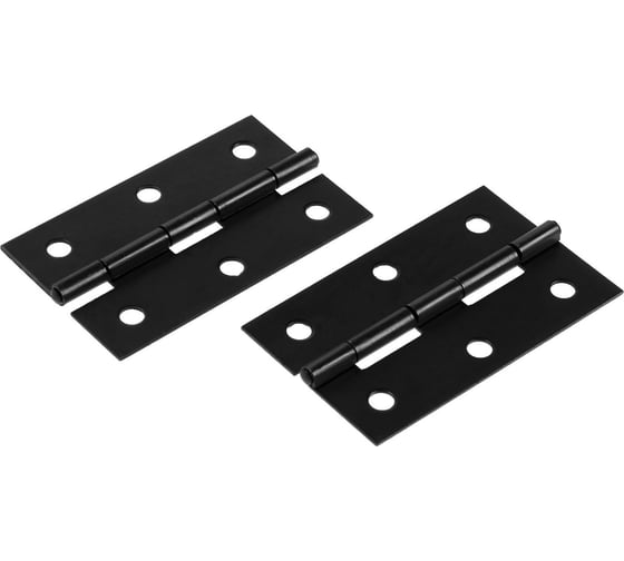 Изображение товара Петля накладная ТУНДРА 60x37x0.9 мм, цвет черный, 2 шт. 9903996