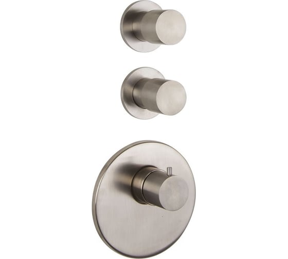 Изображение товара Встроенный термостатический смеситель Fima Carlo Frattini Spillo Steel, установка вертикально и горизонтально, ручки с защитой от обжигания, 2 запорных вен F3083X2INOX