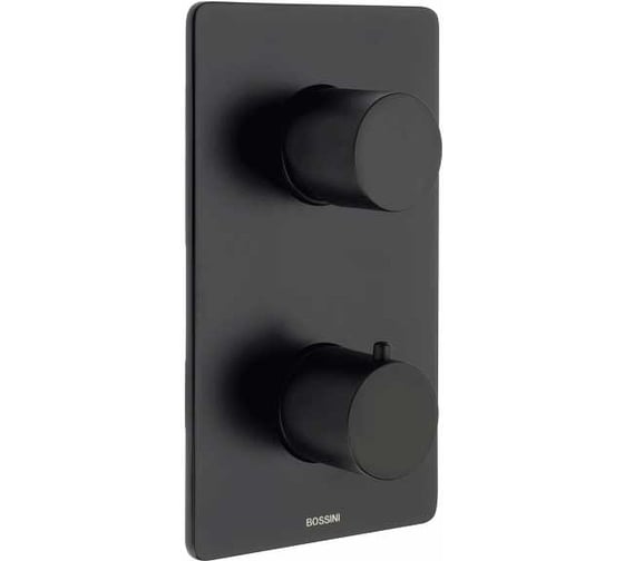 Изображение товара Термостат с переключателем Bossini на 2-5 выхода, встраиваемый, внешняя часть, цвет матовый черный Z00002.073