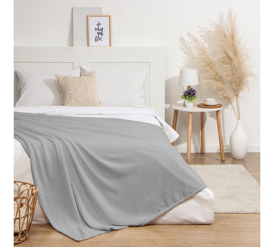 Изображение товара Плед Этель 130х175 см серый, 100% пэ, корал-флис, 300 г/м2 10269458