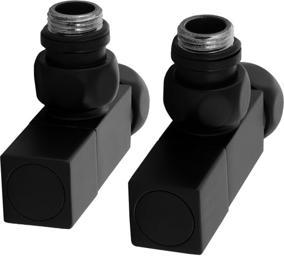 Изображение товара Кран-вентиль ENERGY угл/квадр., ручка квадр, 3/4" х 1/2" г/ш черный матовый, пара УТ-УТ-01016