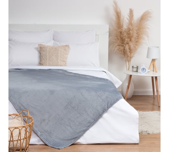 Изображение товара Плед Этель 175x200 см, серый 100% п/э 7829785