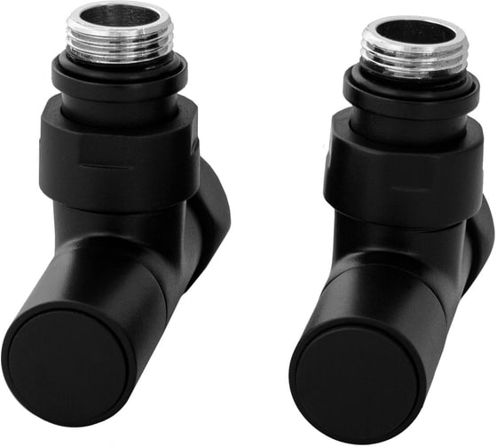 Изображение товара Кран-вентиль ENERGY угловой, ручка колп., 3/4"х1/2"г/ш черный матовый пара УТ-УТ-01084