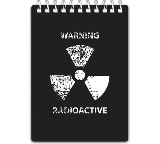 Изображение товара Блокнот BRAUBERG 105 х148 мм, А6, 80л, гребень,-шелкография, клетка, Danger, 125380