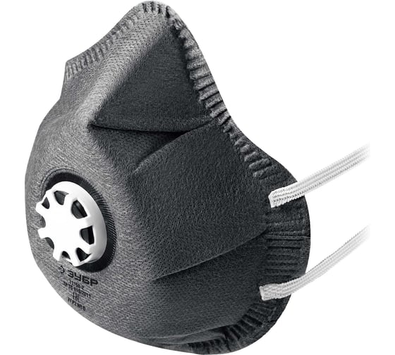 Изображение товара Фильтрующая полумаска ЗУБР ФГ-95 коническая, с угольным слоем, класс защиты FFP2 11168-2