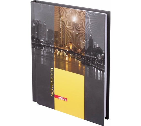 Изображение товара Блокнот BRAUBERG 110 х147 мм, А6, 80л, ламинир. обложка, выборочн. лак, клетка, Ночной город, 123246