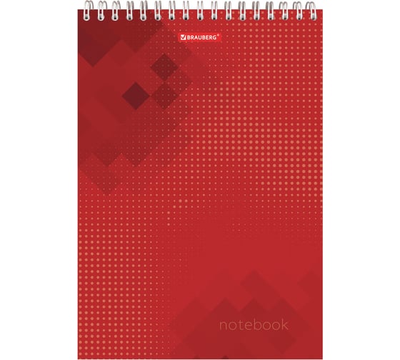 Изображение товара Блокнот BRAUBERG 200 х290 мм, А4, 80л, гребень, картон, жесткая подложка, клетка, Бизнес, 129804