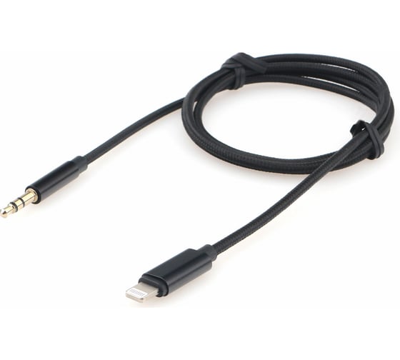 Изображение товара Кабель-переходник Cablexpert USB Lightning/Jack3.5, Mobile, 1м, черный, коробка, CCAB-AP35M-1M-B