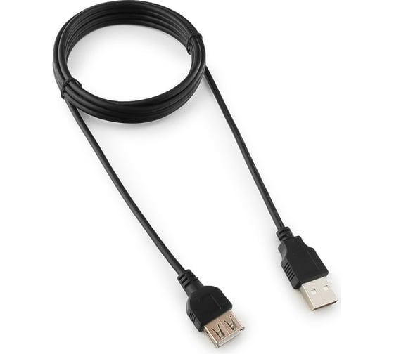 Изображение товара Кабель-удлинитель USB2.0 AM/AF, медь, Pro, 1.8м, черный, пакет, Cablexpert CC-USB2-AMAF-6B-N