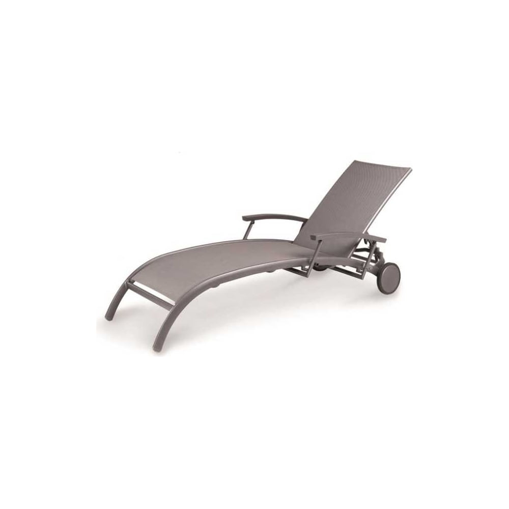 Изображение товара Шезлонг садовый KONWAY Larino с колесами антрацит 200x72 см