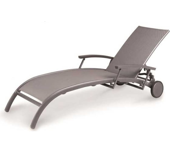 Изображение товара Шезлонг садовый KONWAY Larino с колесами, текстилен/алюминий, антрацит E.47774050