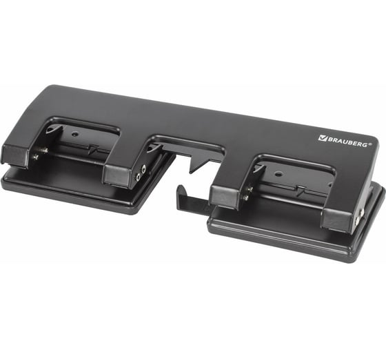 Изображение товара Дырокол BRAUBERG металлический на 2-4 отверстия "HL-4", до 15 л, черный, 221160