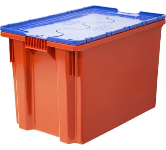 Изображение товара Ящик Дигрус п/э сплошной 600x400x350 красный с синей крышкой Я/СПЛ-6435-КР-К/Д
