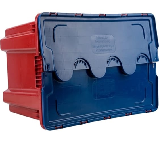 Изображение товара Ящик Дигрус п/э сплошной 600x400x400 красный с синей крышкой Я/СПЛ-6440-КР-КРСКР/Д