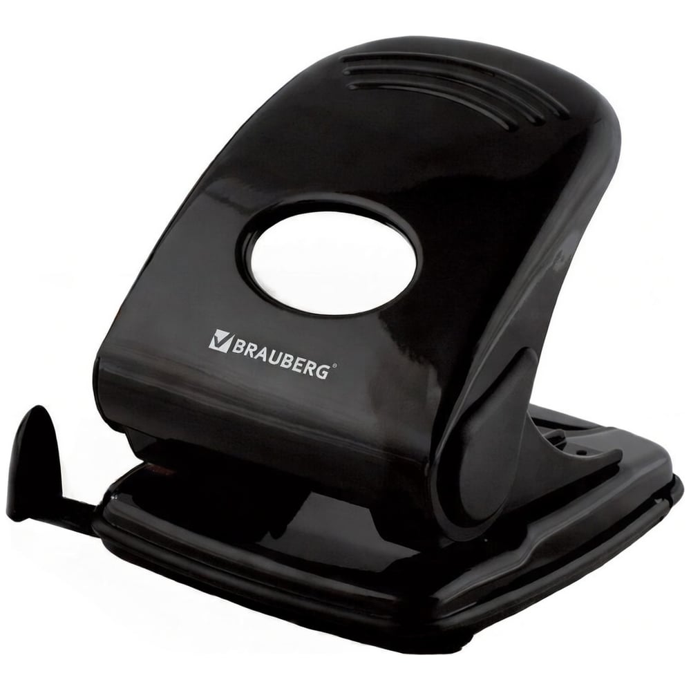Изображение товара Дырокол BRAUBERG металлический Style до 40 листов черный элегантный офисный инструмент