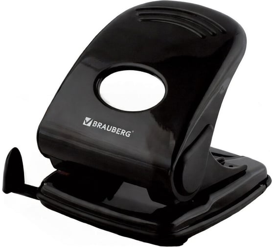 Изображение товара Дырокол BRAUBERG металлический Style, до 40л, черный, 220947