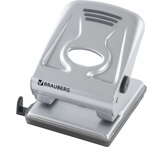 Изображение товара Дырокол BRAUBERG металлический "Metallic", до 40 листов, серебристый, 224342